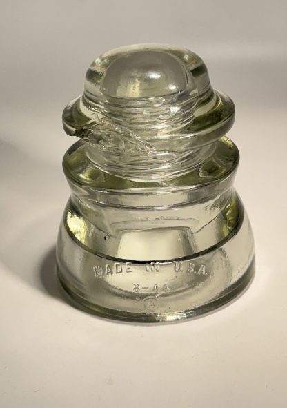 Rare Vintage Whitall Tatum Co. Glass Insulator No. 1 - Clear Glass, 4" Tall - CHIP - Image 6