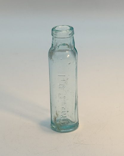 Vintage Omega Oil Patent Medicine Bottle - Aqua Glass - 3.25" Tall - Image 5