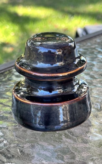 Vintage Thomas Chocolate Brown Porcelain Insulator - Excellent Condition - Image 4