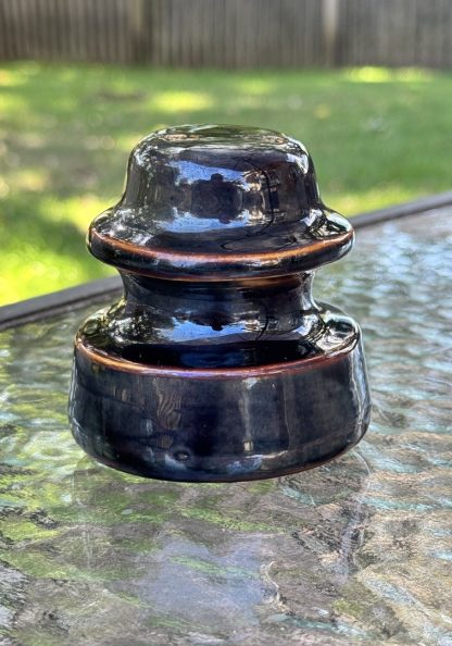 Vintage Thomas Chocolate Brown Porcelain Insulator - Excellent Condition