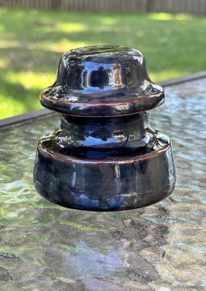 Vintage Thomas Chocolate Brown Porcelain Insulator - Excellent Condition - Image 6