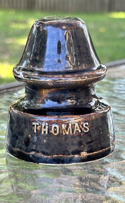 Vintage Thomas Brown Porcelain Insulator - Good Condition