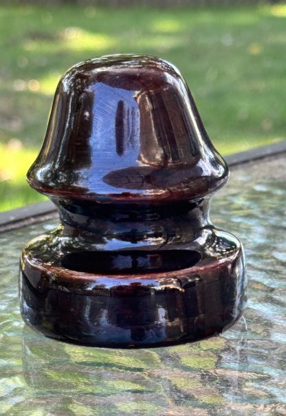 Vintage Brown Porcelain CD Insulator - 3.5" x 3" - Unmarked Mystery Piece - Image 3