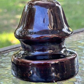 Vintage Brown Porcelain CD Insulator - 3.5" x 3" - Unmarked Mystery Piece