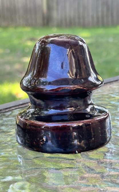 Vintage Brown Porcelain CD Insulator - 3.5" x 3" - Unmarked Mystery Piece