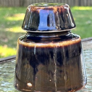Vintage Brown Porcelain CD Insulator - Antique Telegraph Decor Unmarked Mystery Piece