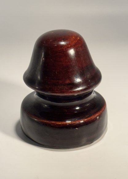 Vintage Brown Porcelain CD Insulator - 3.5" x 3" - Unmarked Mystery Piece - Image 5