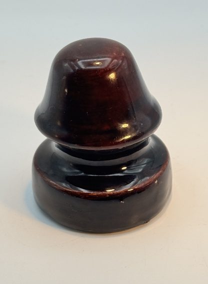 Vintage Brown Porcelain CD Insulator - 3.5" x 3" - Unmarked Mystery Piece - Image 6