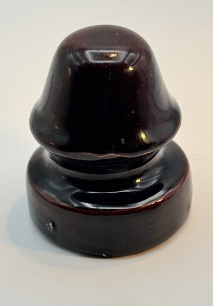 Vintage Brown Porcelain CD Insulator - 3.5" x 3" - Unmarked Mystery Piece - Image 7