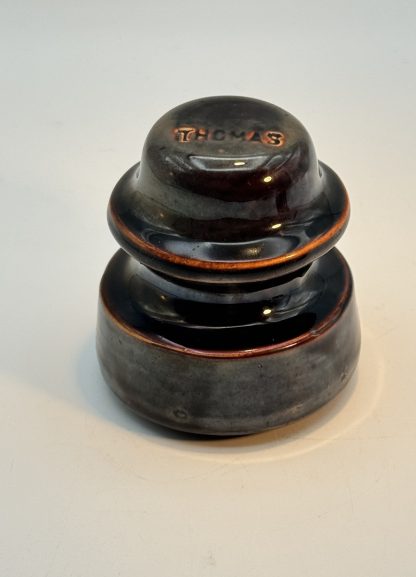 Vintage Thomas Chocolate Brown Porcelain Insulator - Excellent Condition - Image 7