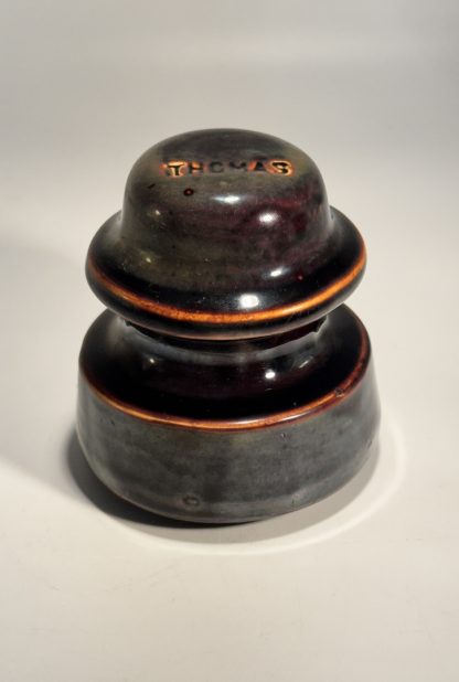 Vintage Thomas Chocolate Brown Porcelain Insulator - Excellent Condition - Image 3