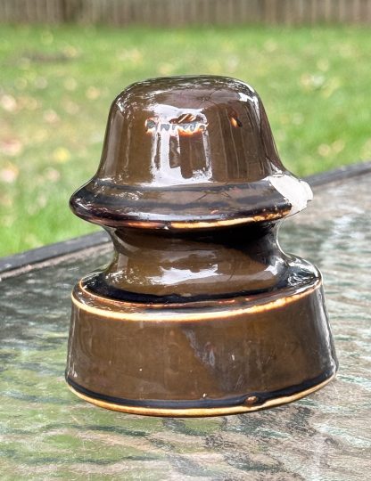 Vintage Brown Porcelain Insulator - 3.5" - Unknown Manufacturer - Image 5