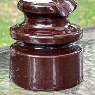 Vintage Chcolate Brown Porcelain Saddle Insulator - Unmarked - 4" Tall Very Good