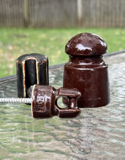 Vintage Ceramic Insulators Lot - 3 Unique Pieces - Pierce 6109