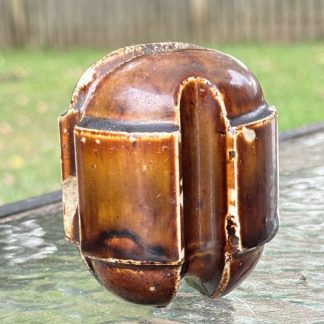 Vintage Porcelain Insulator - Rare 3.5" Brown Cable Insulator