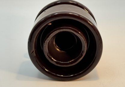 Vintage Chcolate Brown Porcelain Saddle Insulator - Unmarked - 4" Tall Very Good - Image 2