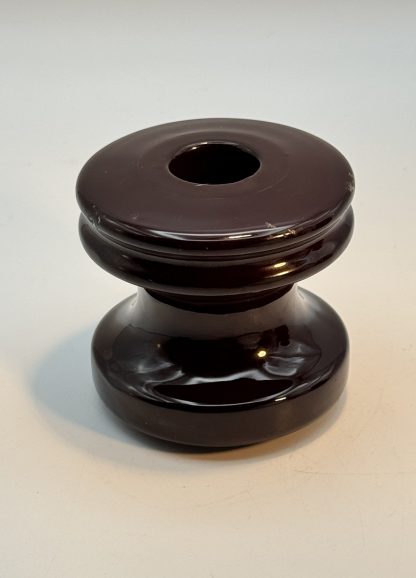 Vintage Chocolate Brown Porcelain Spool Insulator - 2.75" x 3" (Similar to Peirce 355) - Image 2