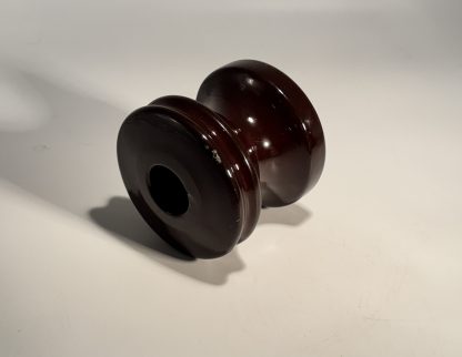 Vintage Chocolate Brown Porcelain Spool Insulator - 2.75" x 3" (Similar to Peirce 355) - Image 4