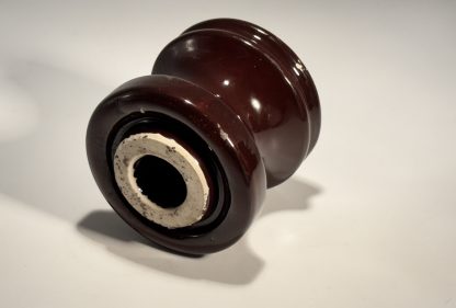 Vintage Chocolate Brown Porcelain Spool Insulator - 2.75" x 3" (Similar to Peirce 355) - Image 5