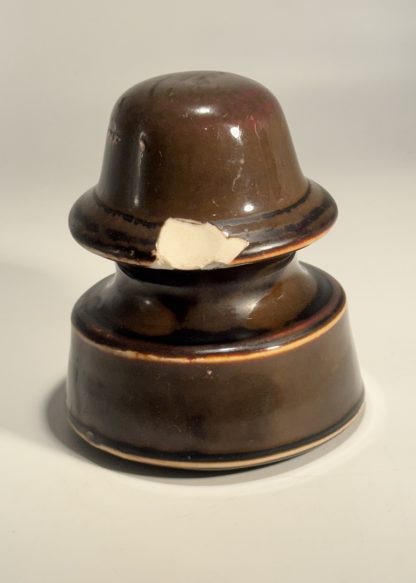 Vintage Brown Porcelain Insulator - 3.5" - Unknown Manufacturer - Image 6