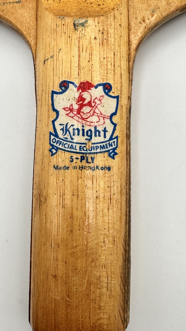 LOT OF 3 - Vintage 1960s Knight 5-Ply Ping Pong Paddles - Blue, Red, Green - Image 4