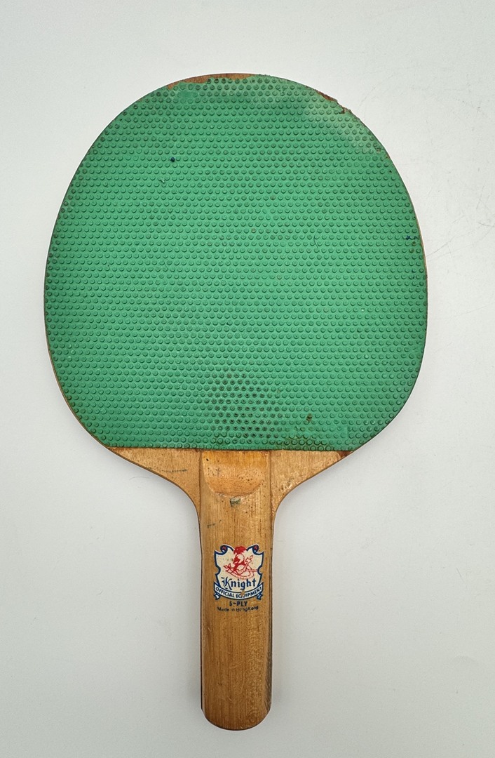 LOT OF 3 - Vintage 1960s Knight 5-Ply Ping Pong Paddles - Blue, Red, Green - Image 7