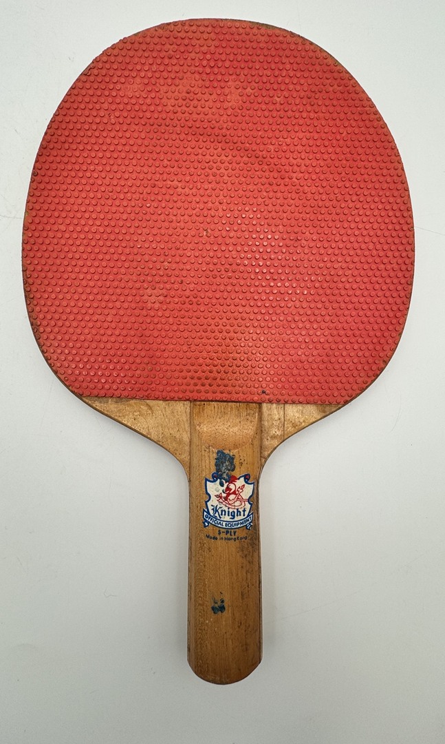 LOT OF 3 - Vintage 1960s Knight 5-Ply Ping Pong Paddles - Blue, Red, Green - Image 2