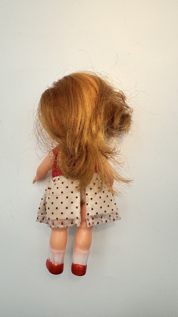 Vintage Charm Doll - 7.5" Tall - 1960s/70s Red Hair Rubber Doll - Made in Japan - Image 5