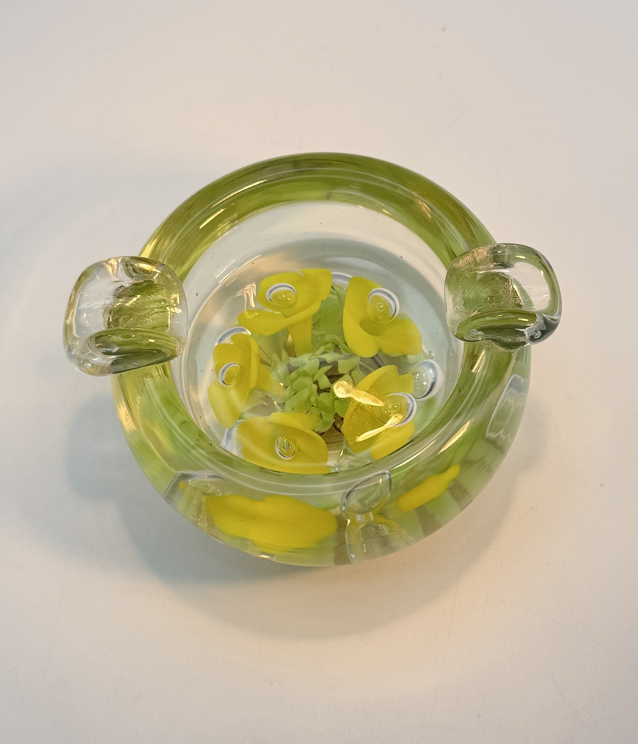 Vintage Joe St. Claire Blown Glass Ashtray / Paperweight - Collectible Art