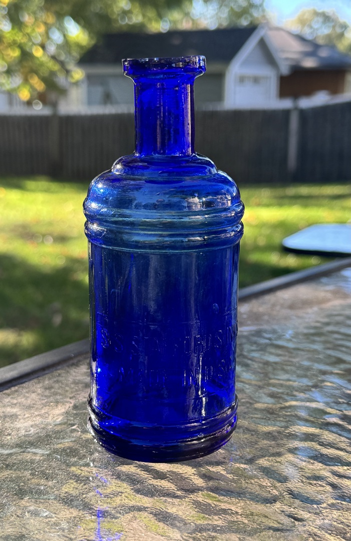 Vintage S.S. Stafford Ink Bottle - Cobalt Blue - 1910s USA