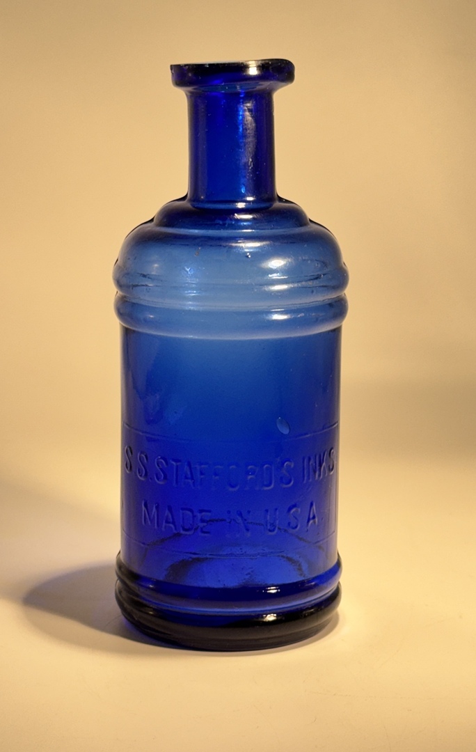 Vintage S.S. Stafford Ink Bottle - Cobalt Blue - 1910s USA - Image 6
