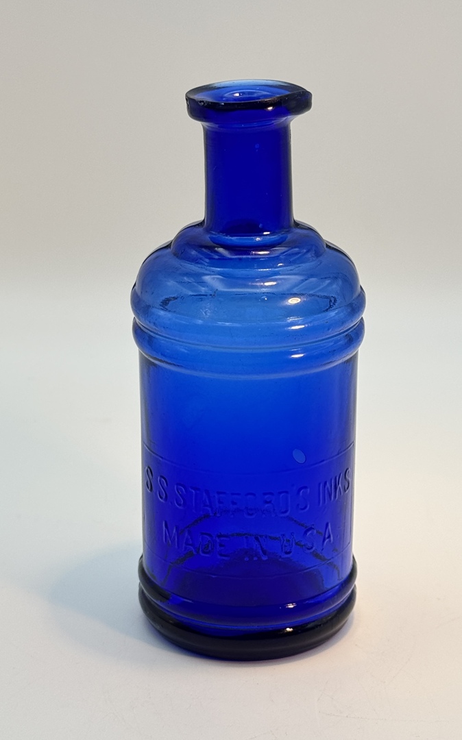 Vintage S.S. Stafford Ink Bottle - Cobalt Blue - 1910s USA - Image 7