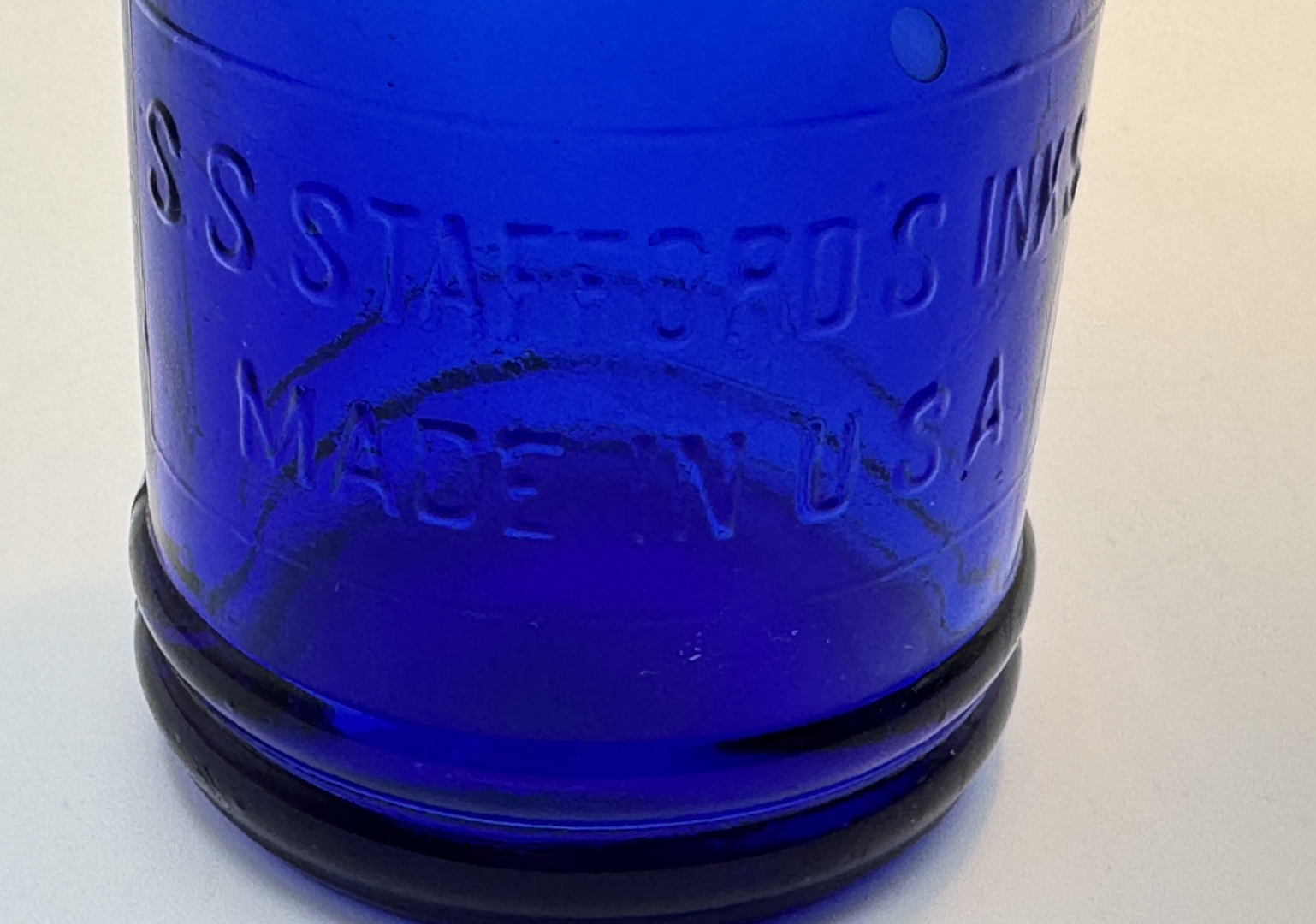 Vintage S.S. Stafford Ink Bottle - Cobalt Blue - 1910s USA - Image 2