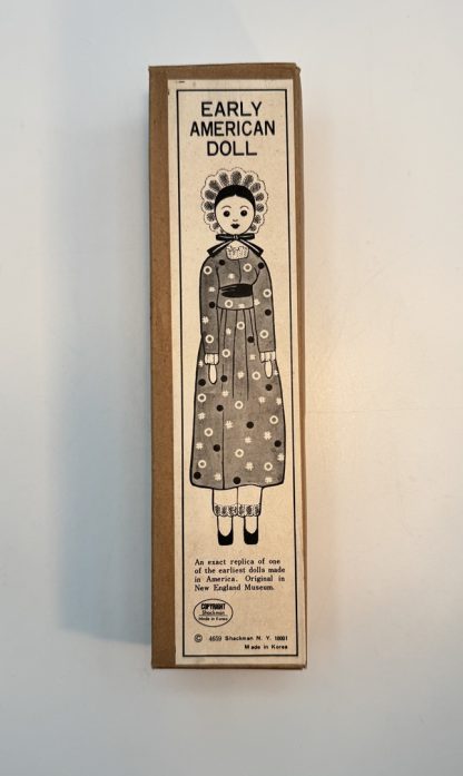 1970s Shackman Early American Doll Replica - Wooden, Cloth, Museum Gift Shop - In Original Box - Image 2