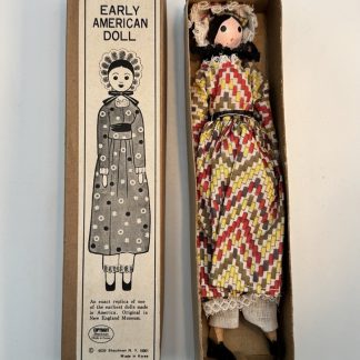1970s Shackman Early American Doll Replica - Wooden, Cloth, Museum Gift Shop - In Original Box