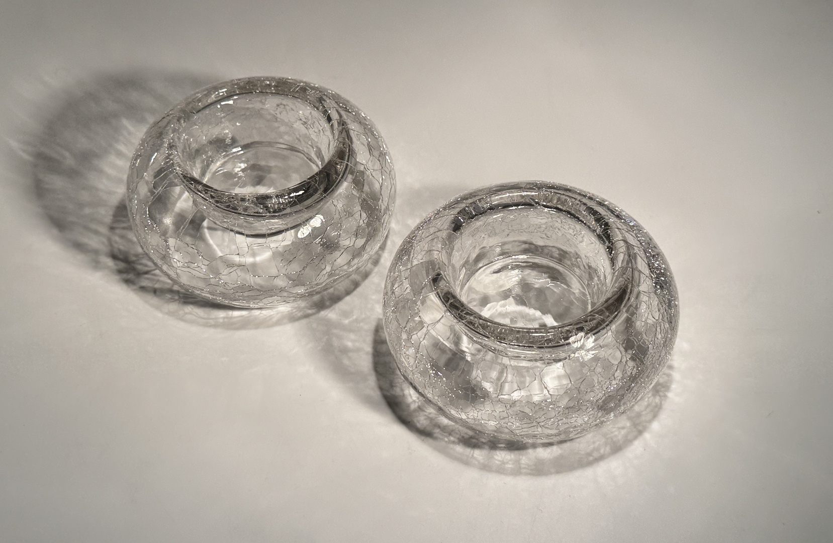 LOT of 2 - Yankee Candle Crackle Glass Votive Holder 1112995 NEW
