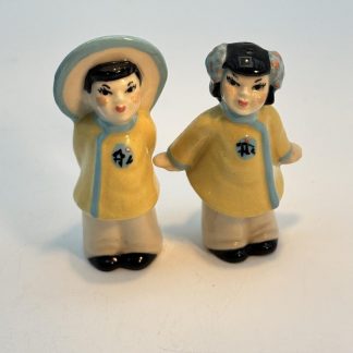Vintage 1940s Arts Studio Madison Wi Asian Couple Ceramic Shakers