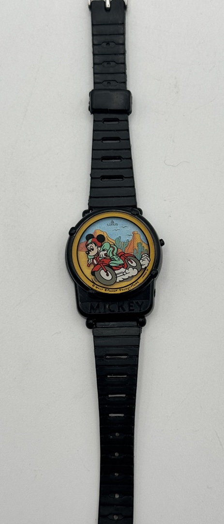 Vintage Lorus Disney Character Timepieces Mickey Mouse Rotating Dial Ring Watch - Image 5
