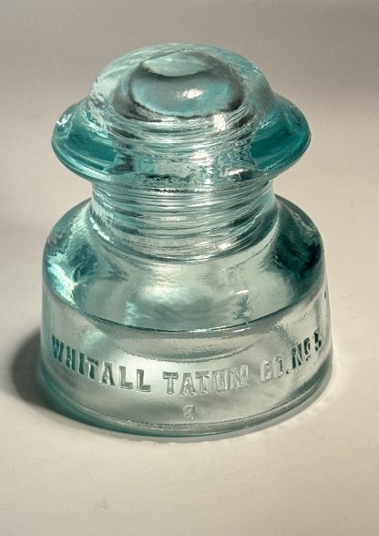 Vintage Whitall Tatum Co. No. 5 Insulator - Light Aqua Blue - Made in U.S.A. - Near Mint Condition - Image 2
