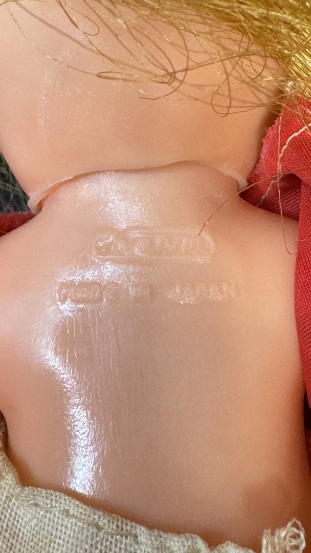 Vintage Charm Doll - 7.5" Tall - 1960s/70s Red Hair Rubber Doll - Made in Japan - Image 2