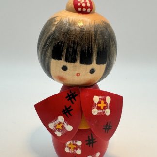 Vintage Kokeshi Doll - Sakutaro Otani Benikasuri - 5.5" Japanese Wooden Doll