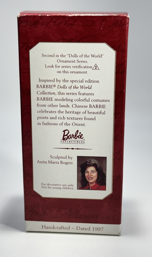 Vintage -NEW- 1997 Hallmark Chinese Barbie Ornament - Dolls of the World Series - Image 4