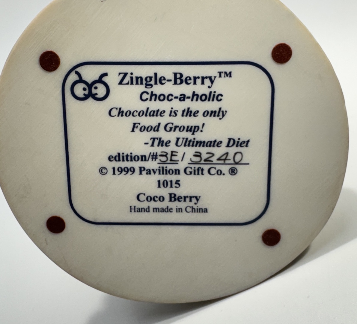 Vintage Choc-a-holic Figurine - Zingle-Berry™ - 1999 - Image 2