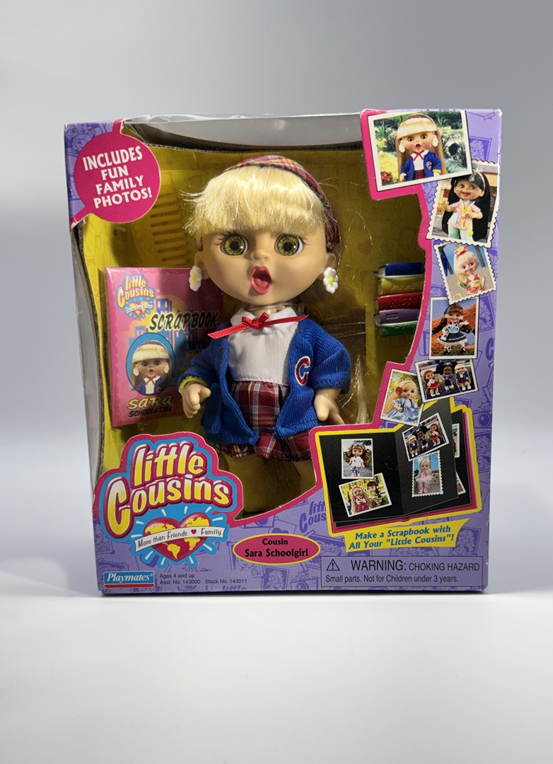 Little Cousins Doll Sara Schoolgirl Collectible Playmates Fun Family Photos - NEW IN BOX