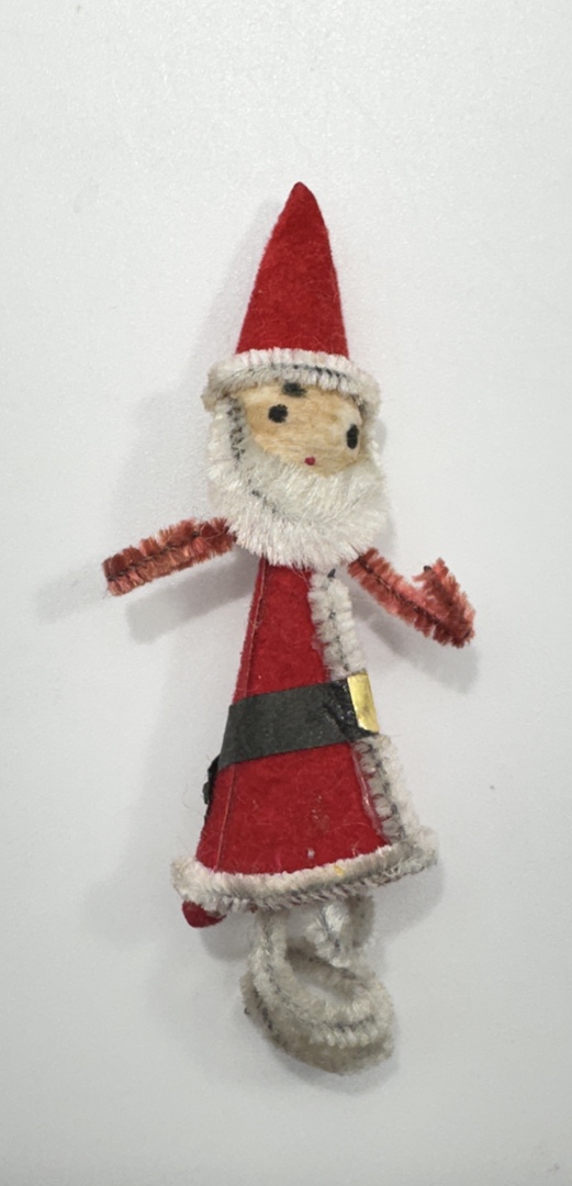 Vintage 4x Santa Claus Ornaments - Chenille & Spun Cotton - 1970s Japan - Image 5