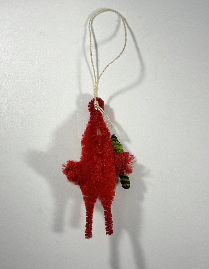 Vintage 1940s Chenille Santa Claus Ornament - Clay Face - Rare Christmas Decor - Image 4