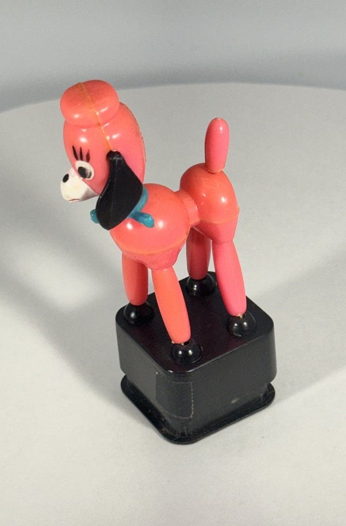 Vintage 1960s Imperial Toy Pink Poodle Push Puppet - Collapsible Toy - Image 4