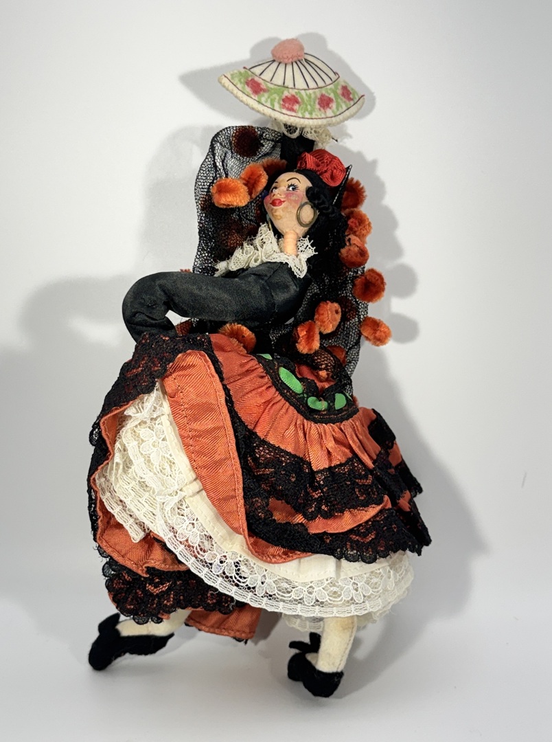 Vintage 1950s Spanish Flamenco Dancer Doll - Roldan-Klumpe Style