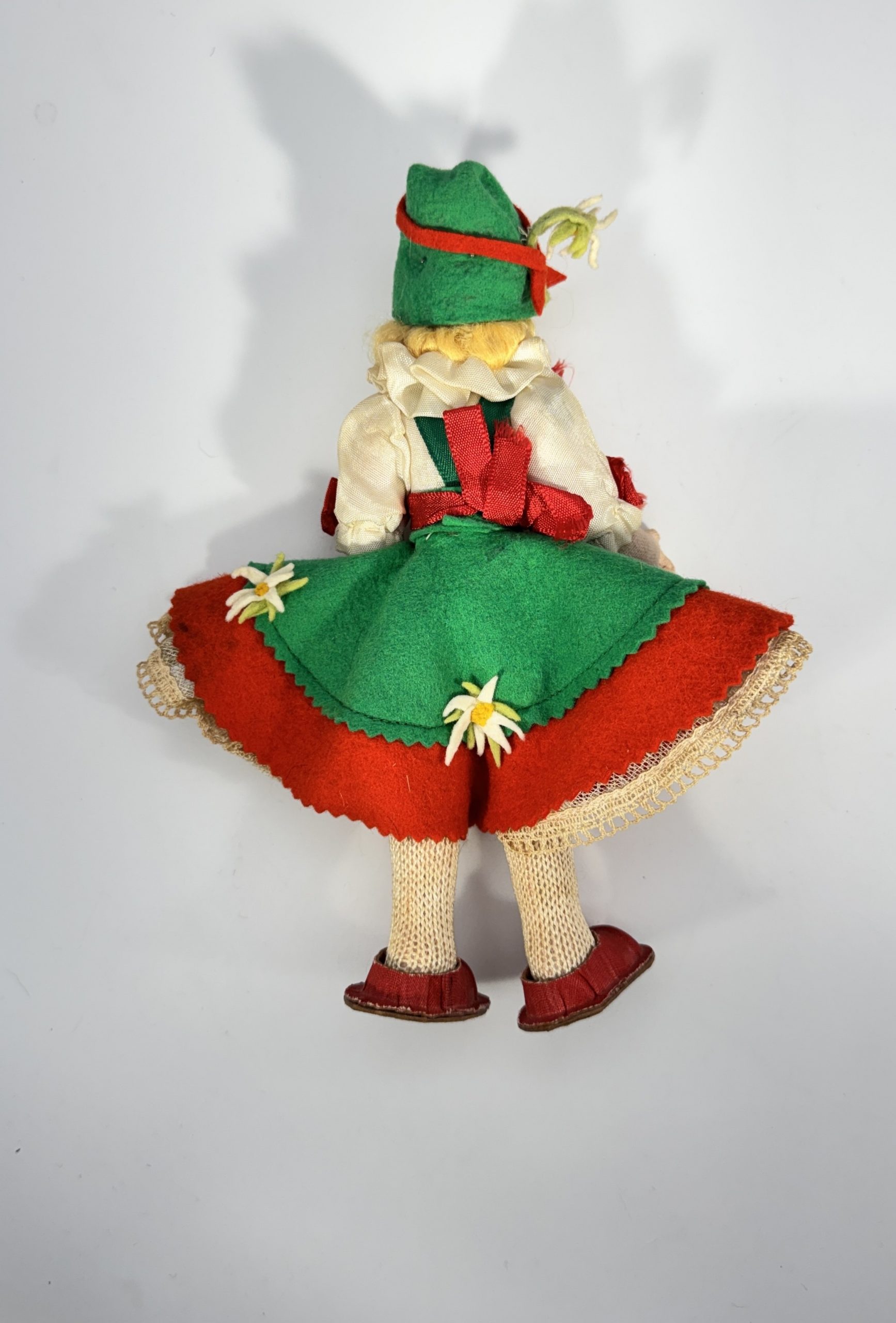 Vintage German Folk Doll Pair • 1950s-1960s • Bavarian Costume • 7.5" - Image 2