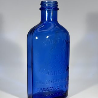 Vintage Cobalt Blue Glass Phillips Milk Of Magnesia Bottle 7” Tall